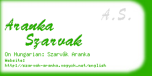 aranka szarvak business card