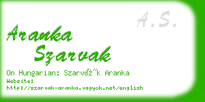 aranka szarvak business card